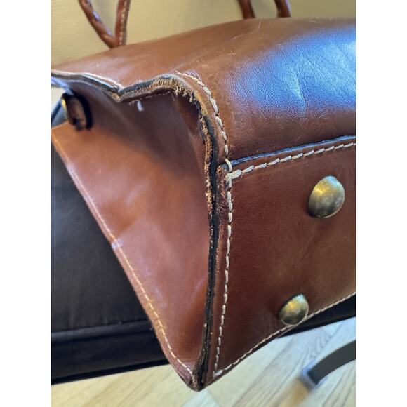 Patricia Nash Zancona Brown Leather Studs Bag - Picture 14 of 16